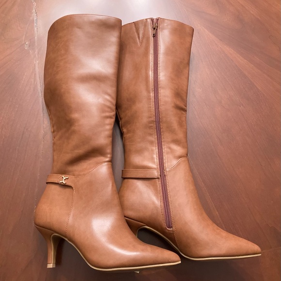 Charter Club Shoes - Charter Club Brown Knee-High Heeled Boots